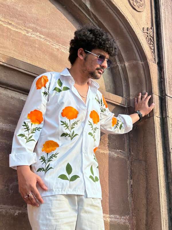 Floral White Shirt